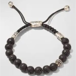 John Varvatos Men's Beaded Lava Stone Bolo Bracelet